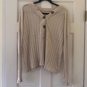 Free People long sleeve beige shirt